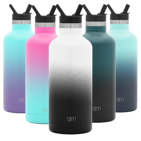 Simple Modern 32 oz. Ascent Water Bottle with Straw Lid - Stainless Steel Hydro Thermos Tumbler - Double Wall Vacuum Insulated Reusable Metal Leakproof Ombre: Tuxedo