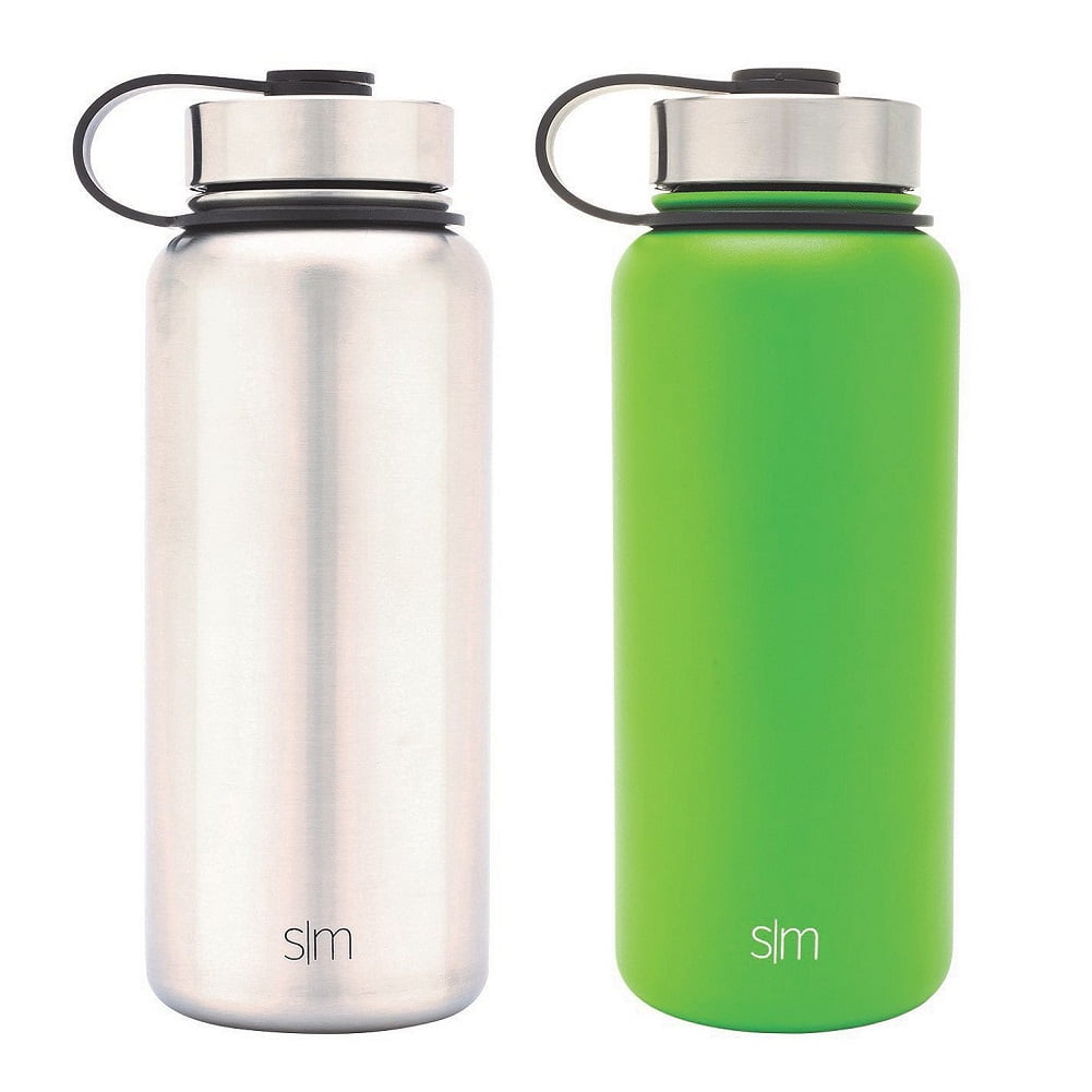 Simple Modern 32 oz. Summit Water Bottle 2-Pack, Candy Apple Green/Stainless Steel