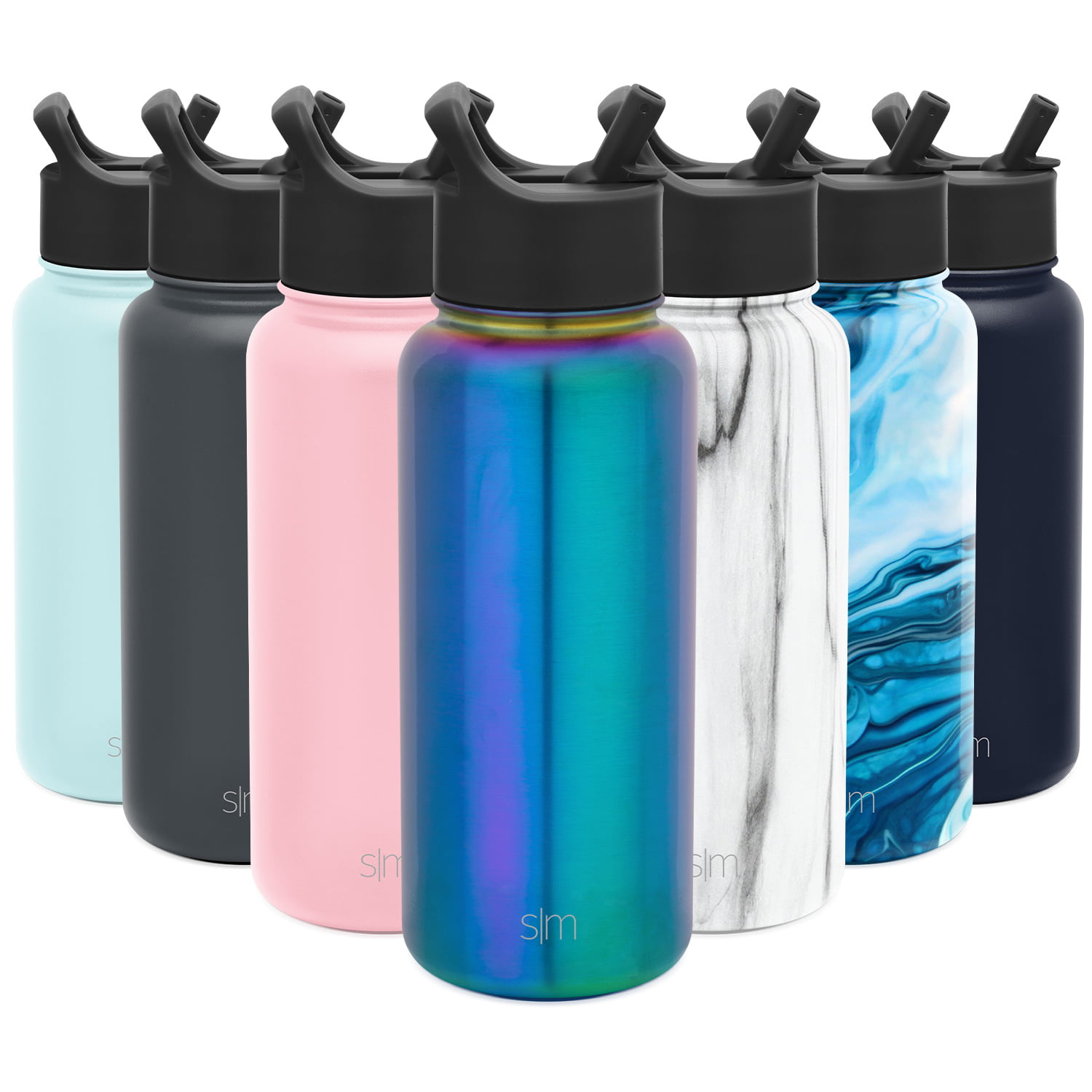 simple modern 40 oz Summit Water Bottle Black Flip Top Lid Great Condition!