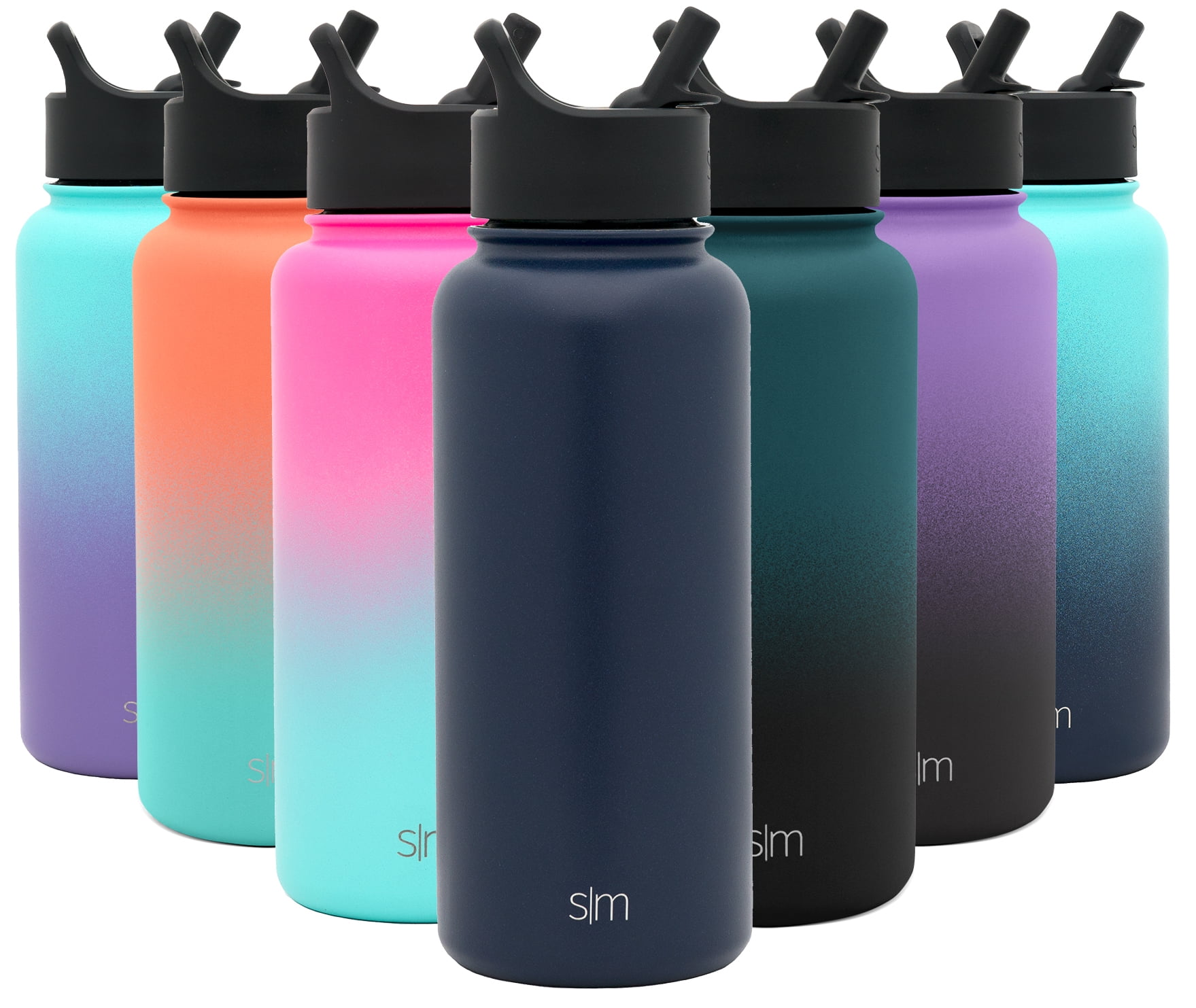 Simple Modern 40 oz Summit Water Bottle with Straw Lid - Gifts for Men &  Women Hydro Vacuum Insulated Tumbler Flask Double Wall Liter - 18/8  Stainless Steel Ombre: Moonlight 