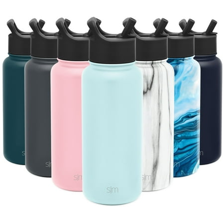 Simple Modern 14oz Summit Kids Water Bottle Thermos with Straw Lid -  Dishwasher Safe Vacuum Insulated Double Wall Tumbler Travel Cup 18/8  Stainless Steel -Polka Play 