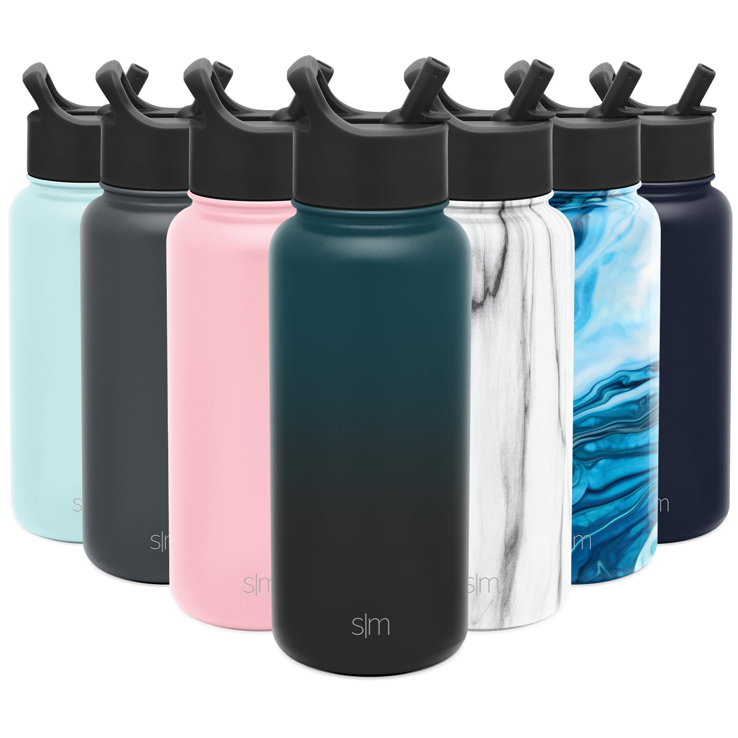 Simple Modern 32oz Summit Water Bottles with Straw Lid - Vacuum Insulated  Tumbler Double Wall Travel Mug 18/8 Stainless Steel Flask - Ombre:  Moonlight 