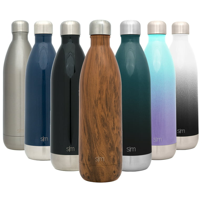 Simple Modern 34 Ounce Wave Water Bottle - Stainless Steel Liter Double  Wall Vacuum Insulated Leakproof Pattern: Wood Grain 