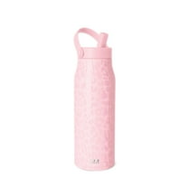Simple Modern 34 fl oz Insulated Stainless Steel Mesa Wide Mouth Water Bottle with Handle and Push Button Straw Lid | Blush Leopard