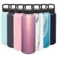 thumbnail image 1 of Simple Modern 40 Oz. Summit Water Bottle - Stainless Steel Liter Flask with 2 Lids - Wide Mouth Tumbler Double Wall Vacuum Insulated Pink Leakproof Shimmer: Rose Quartz, 1 of 7