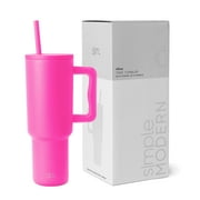 Simple Modern 40 fl oz Insulated Stainless Steel Trek Tumbler with Straw Lid | Raspberry Vibes