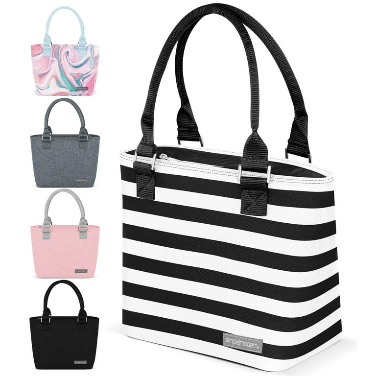 Pink Stripes Two Compartment Lunch Bag