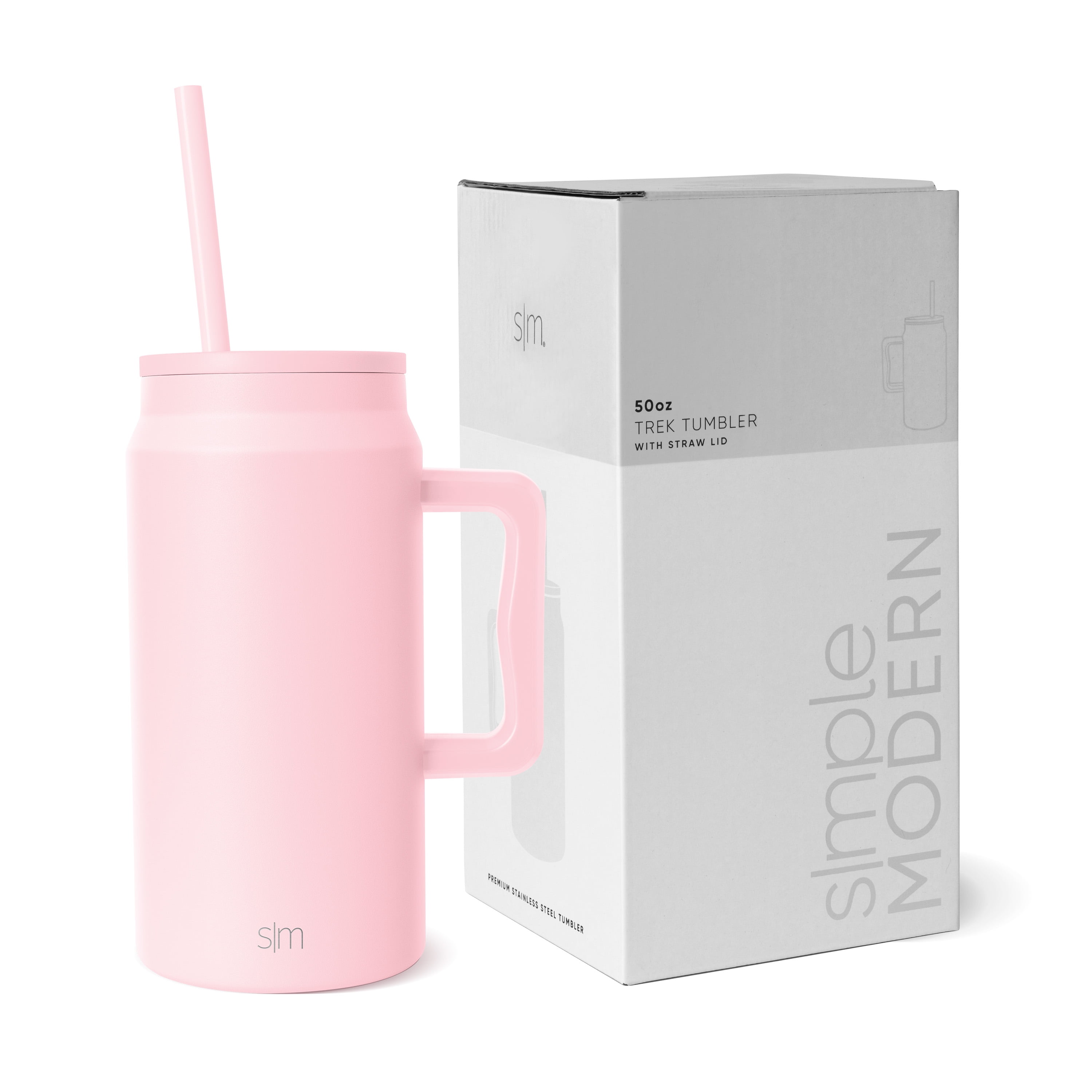 Simple Modern 50 fl oz Insulated Stainless Steel Trek Tumbler with Straw Lid | Blush