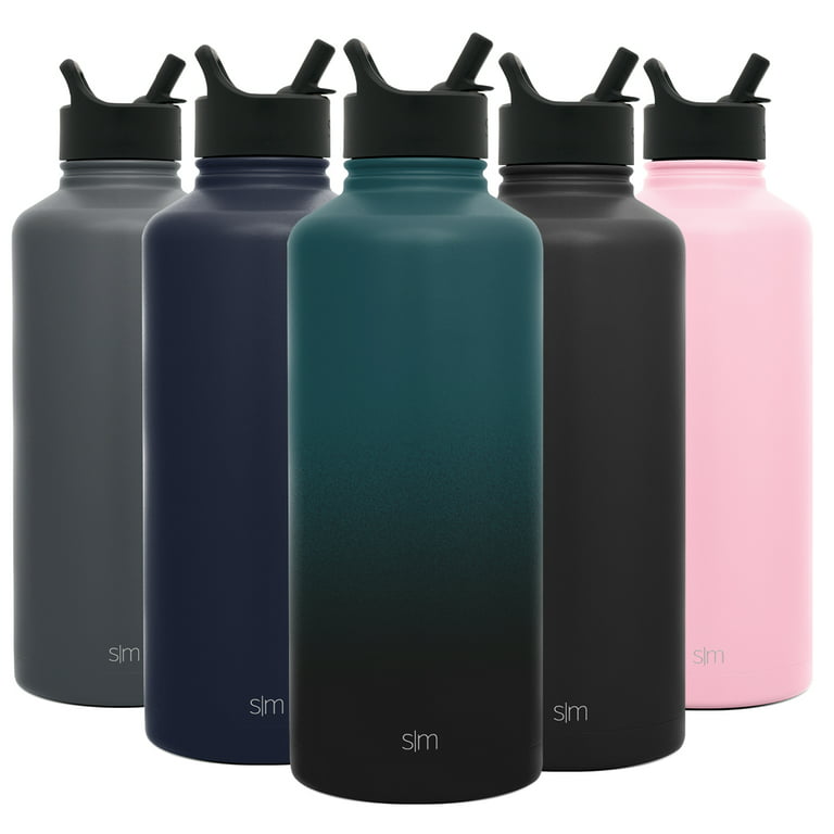 Simple Modern 14 oz Summit Water Bottle with Straw Lid - Hydro Vacuum  Insulated Tumbler Flask Double Wall Liter - 18/8 Stainless Steel Ombre:  Moonlight 
