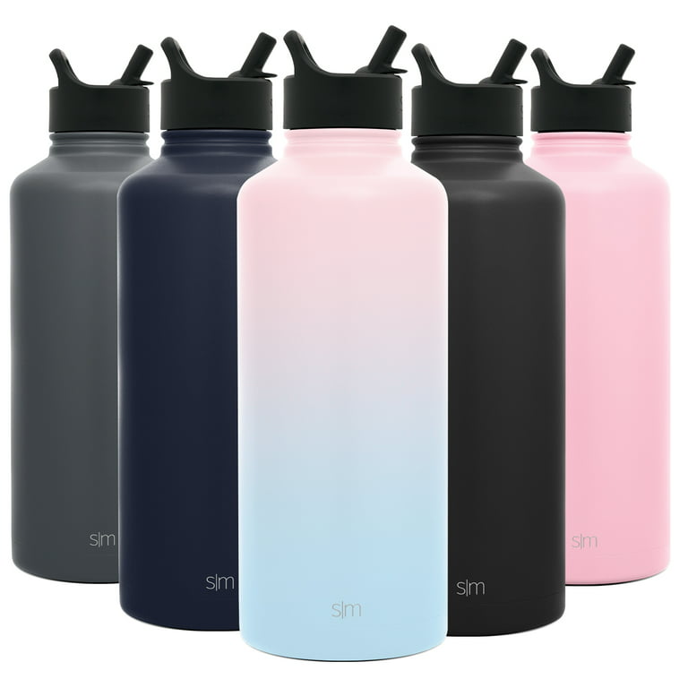 Simple Modern Summit 22 oz Rose Gold and Black Double Wall Stainless Steel Water  Bottle with Straw and Wide Mouth Lid 