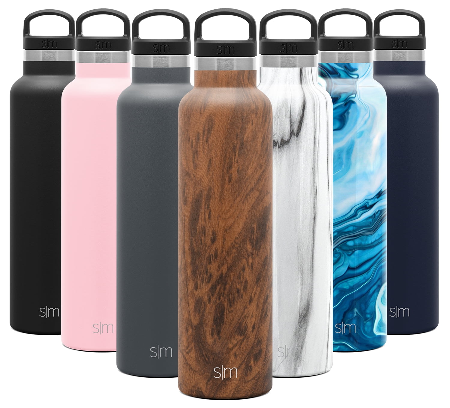 Simple Modern Ascent 24 oz Wood Grain Double Wall Vacuum Insulated  Stainless Steel Water Bottle with Narrow Mouth and Screw Cap 