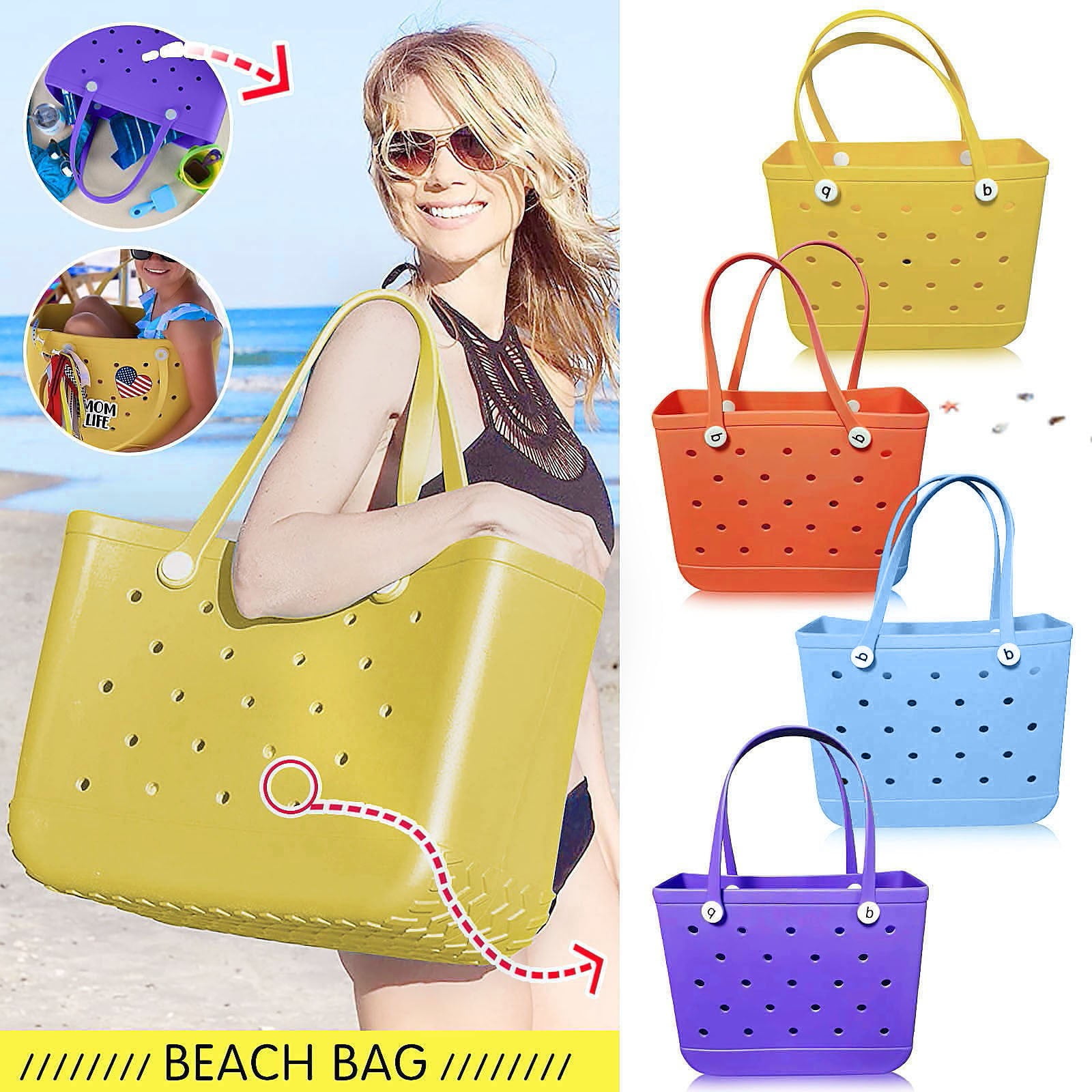 Beach Tote Pool Bags Waterproof Women Ladies Extra Large Gym Tote Carry