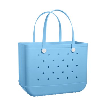 Simple Modern Waterproof Beach Tote Bag - Large EVA Rubber Tote With Zipper Pocket (Almond Birch)