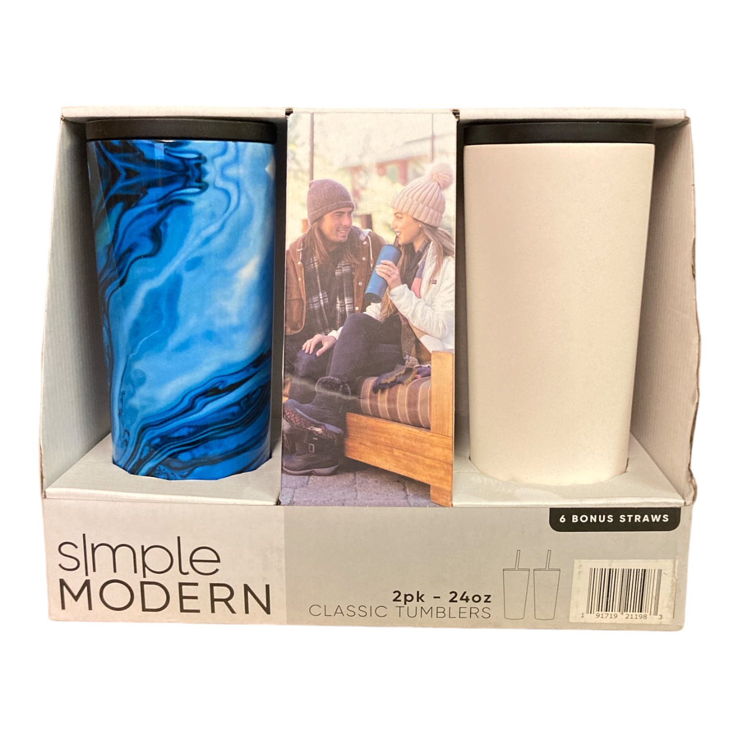 Simple Modern 24oz Stainless Steel Tumbler 2pack with Bonus Straws ...
