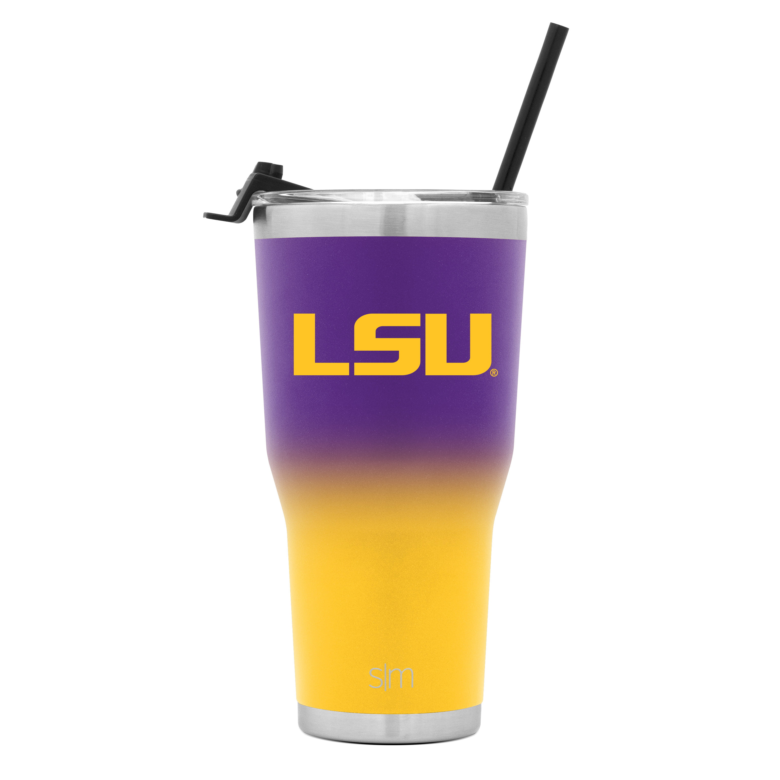 NCAA LSU Tigers Personalized 30 oz. Black Stainless Steel Tumbler