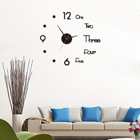 Simple Modern Design Digital DIY Clock Silent Wall Clock Room Living Wall Decoration Home Decor Punch-Free Wall Sticker Clock