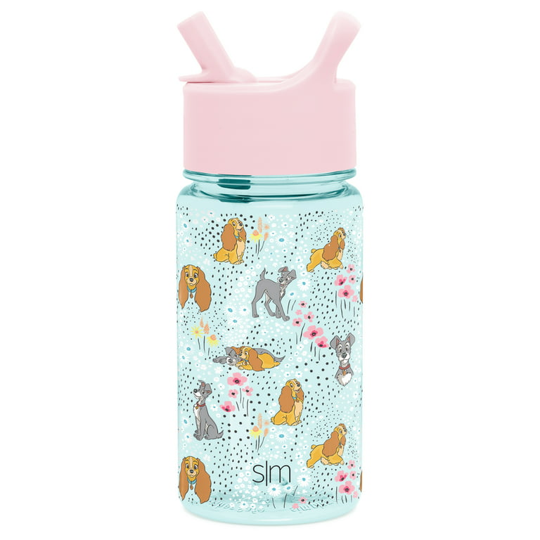Simple Modern Disney Lady and The Tramp Kids Water Bottle with Straw Lid | Reusable Insulated Stainless Steel Cup for Girls, School | Summit