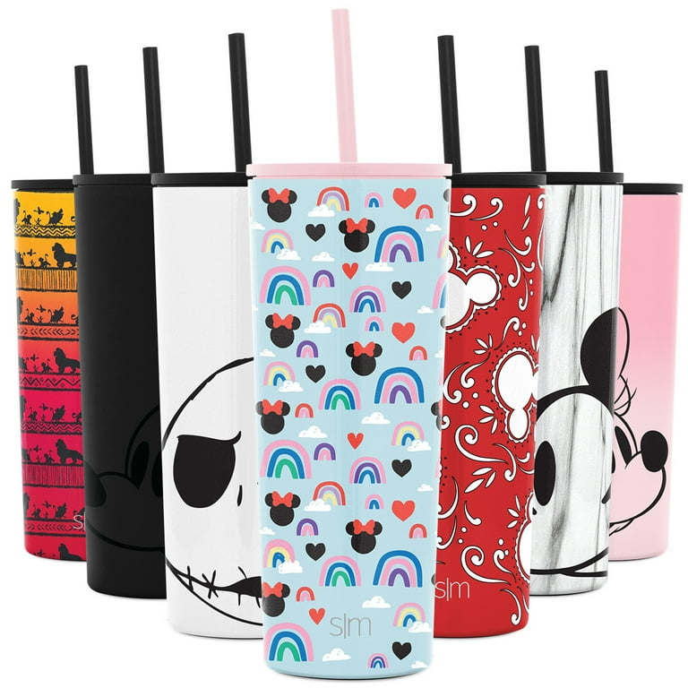 Simple Modern Disney 24oz Classic Tumbler with Straw Lid & Flip Lid -  Travel Mug Gift Vacuum Insulated Coffee Beer Pint Cup - 18/8 Stainless  Steel Water Bottle Disney 