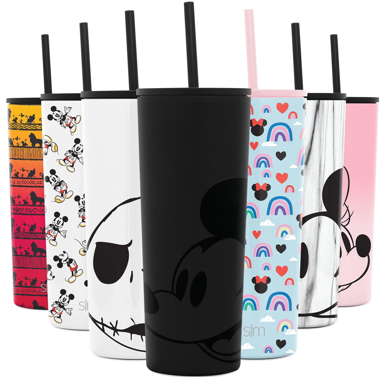 1100ml/39oz Disney Large Capacity Stainless Steel Straw Cup