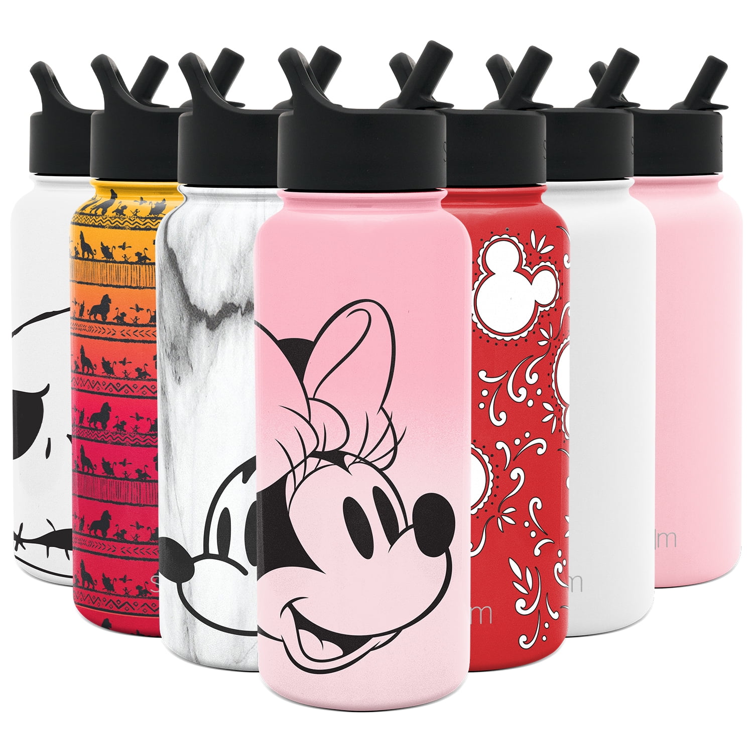 Simple Modern Kids Disney 100 Water Bottle 2-Pack Set, 16 Oz & 14 Oz  (Minnie) 