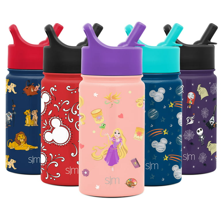 Simple Modern Disney Character Insulated Water Bottle with Straw Lid  Reusable Wide Mouth Stainless Steel Flask Thermos, 10oz 
