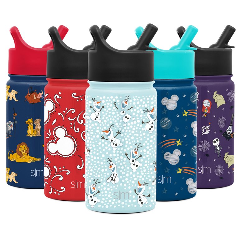 Simple Modern Disney Character Insulated Water Bottle with Straw Lid  Reusable Wide Mouth Stainless Steel Flask Thermos, 22oz 