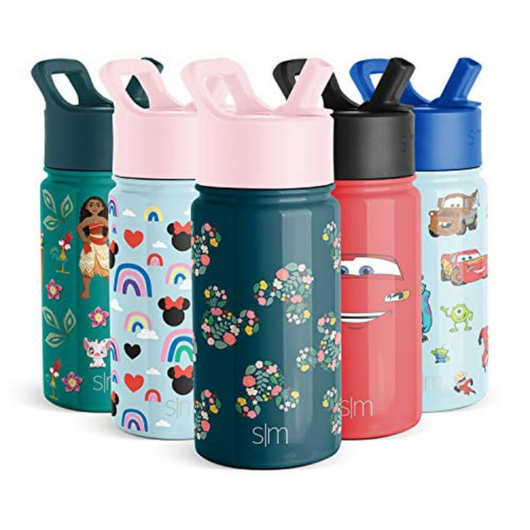 Simple Modern Disney Mickey Mouse Kids Water Bottle with Straw Lid |  Reusable Insulated Stainless Steel Cup for School | Summit Collection |  14oz