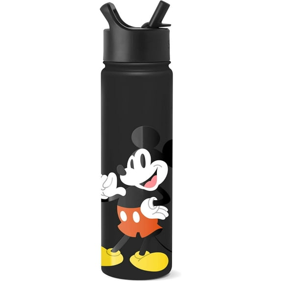 Simple Modern Disney Mickey Mouse Water Bottle with Straw Lid Vacuum Insulated Stainless Steel Metal Thermos | Gifts Reusable Leak Proof Flask for Gym, Travel | Summit Collection | 22oz