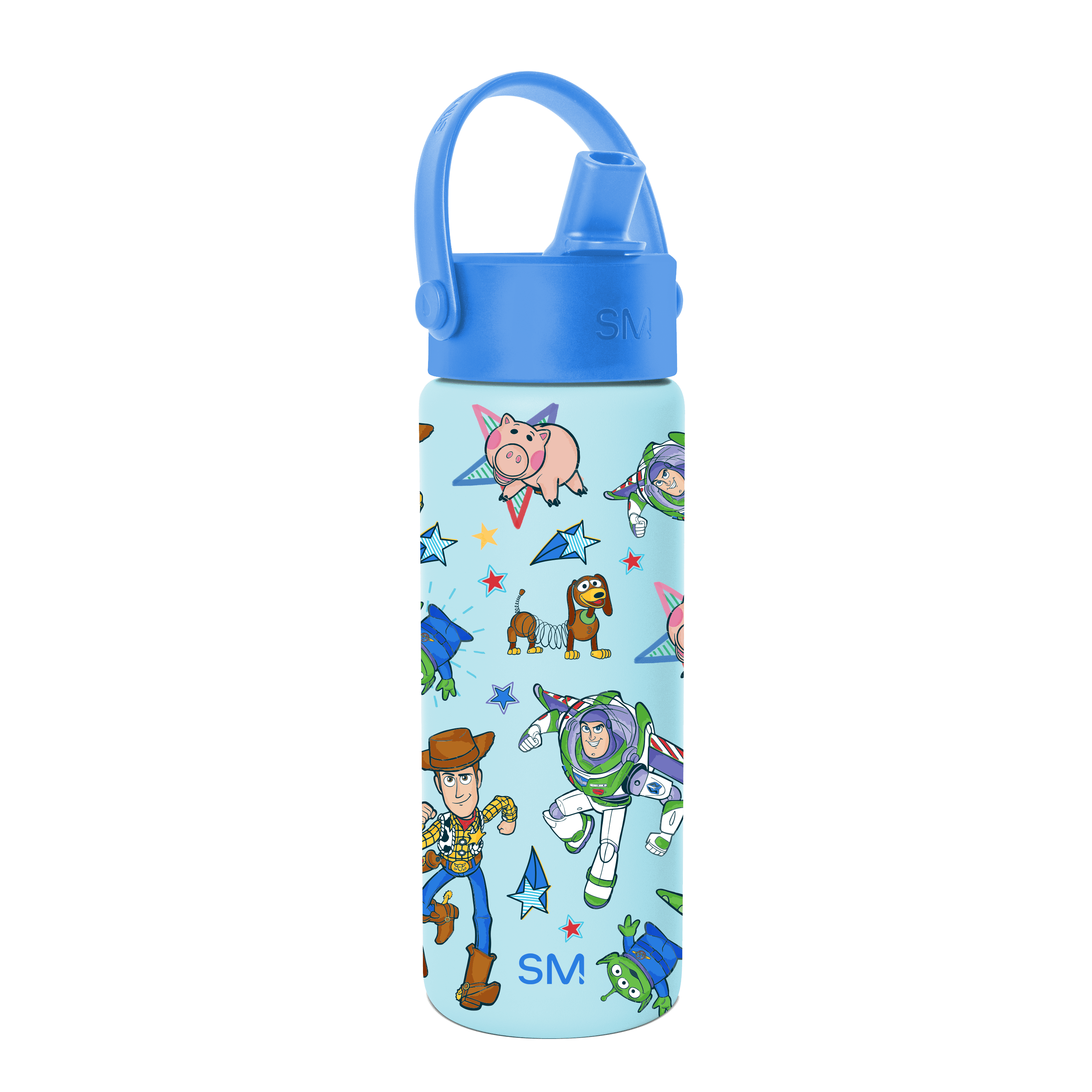 Simple Modern Disney Pixar Toy Story 18 fl oz Insulated Stainless Steel Summit Wide Mouth Water Bottle with Handle and Straw Lid | Buzz and Woody Adventure