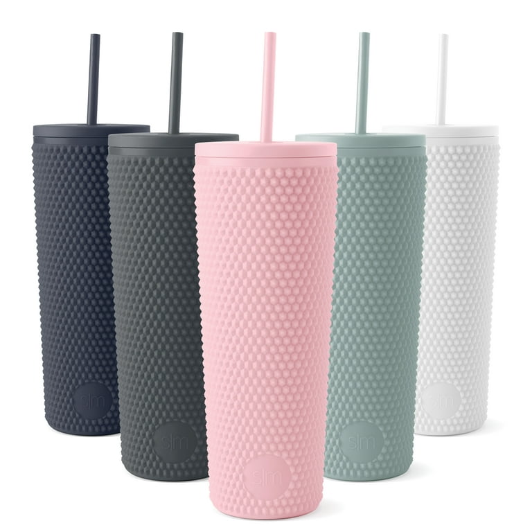 Simple Modern Double Wall Plastic Matte Studded Tumbler with Lid