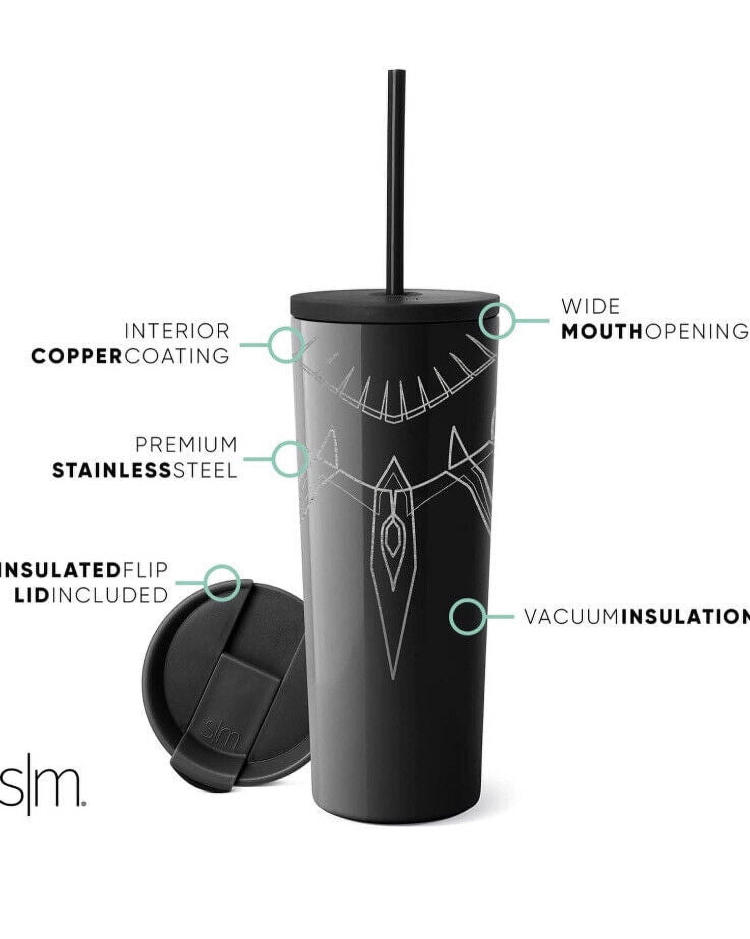 Simple Modern Insulated Black Panther 24oz Tumbler W/Flip Lid and Straw Lid