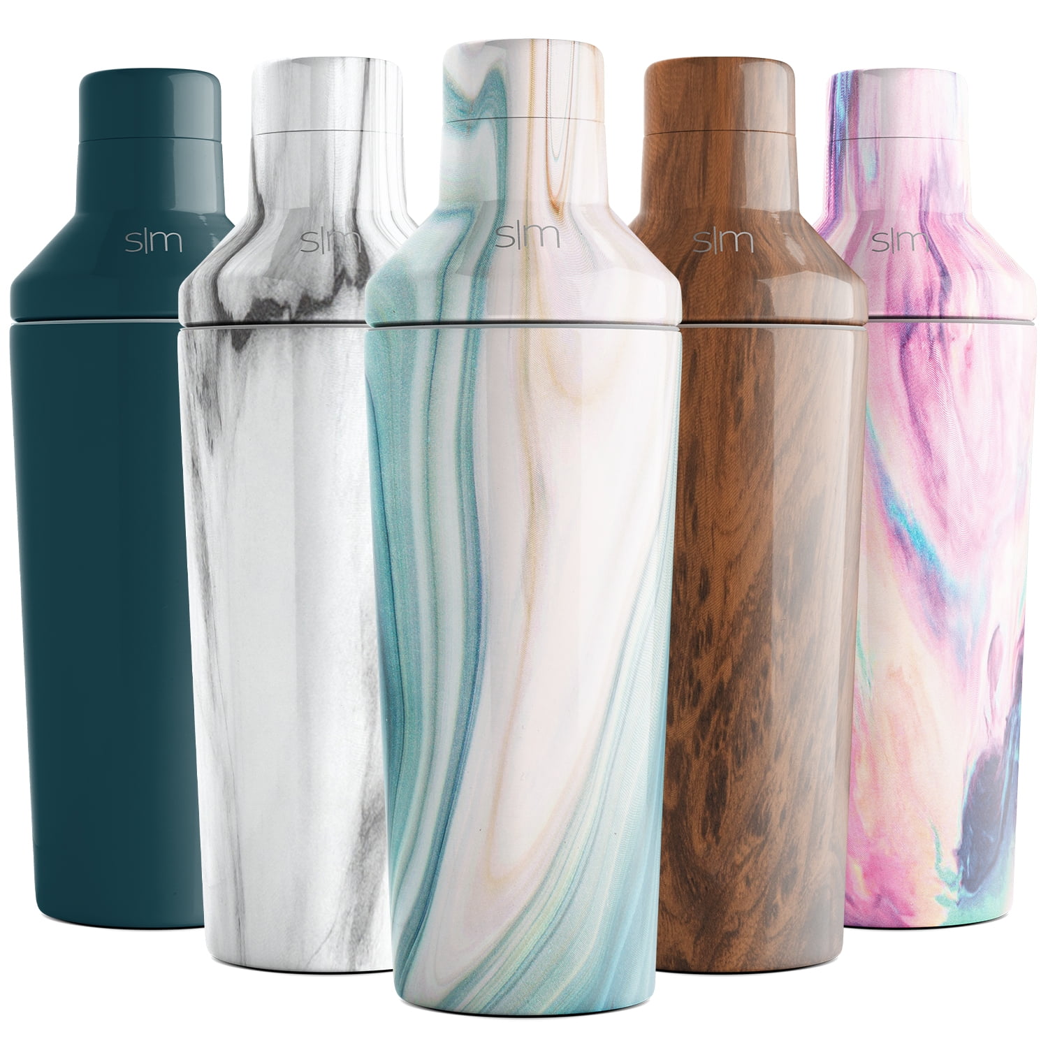 Metal Wood Design Cocktail Shaker – Gemini Bottle Co.
