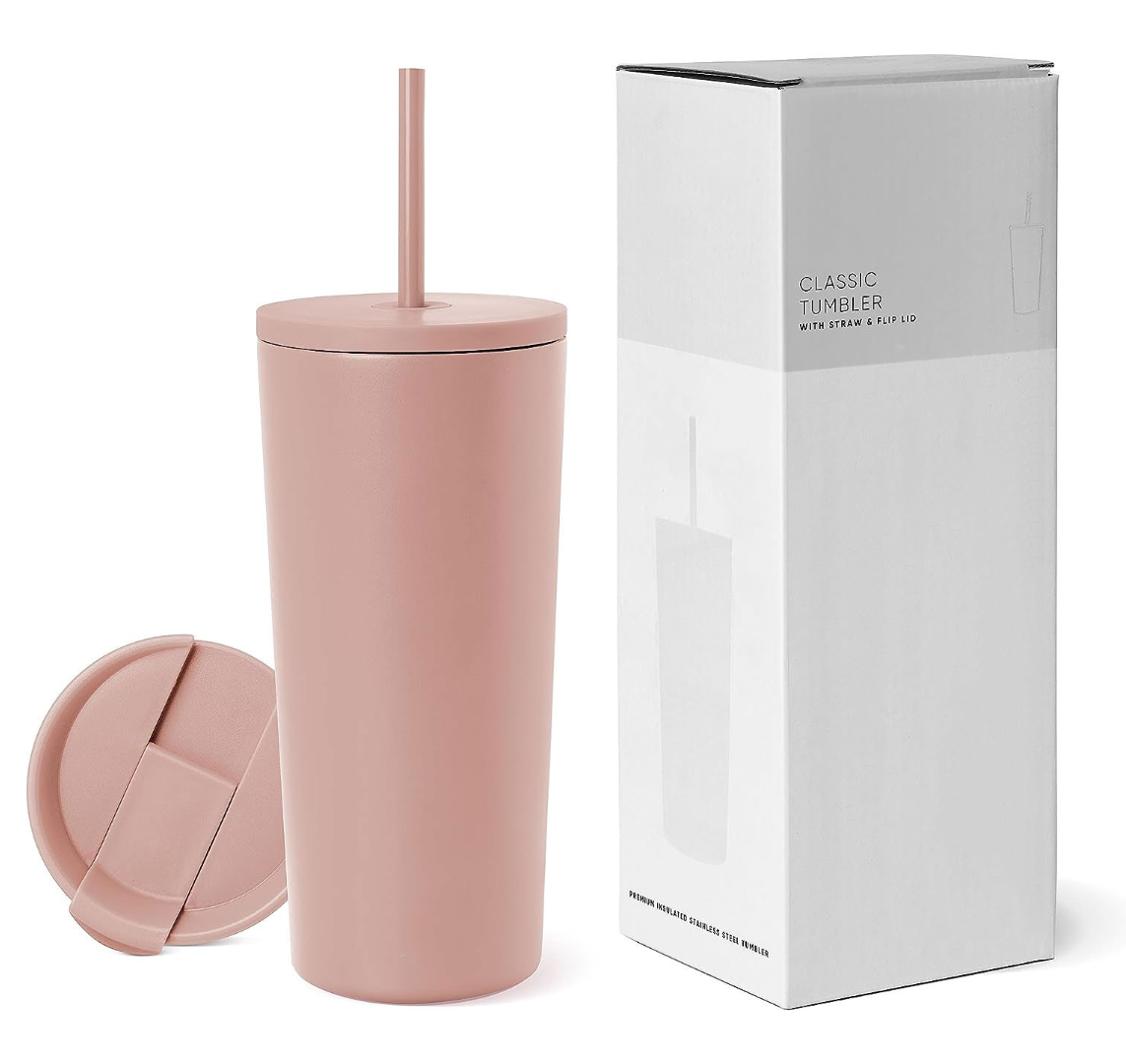 Simple Modern Insulated Tumbler 24oz with Lid and Straw , Iced Coffee
