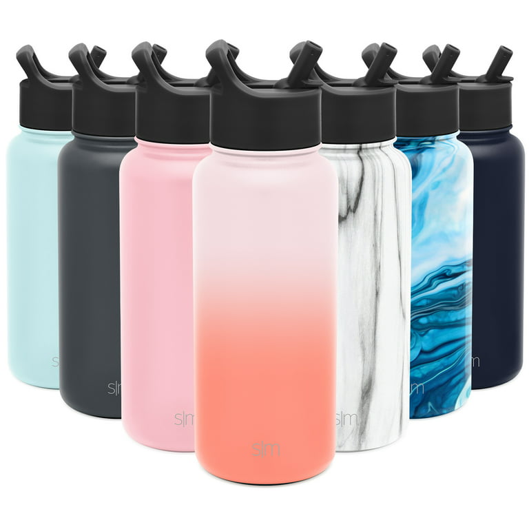 Simple Modern Insulated Water Bottle with Straw Lid 1 Liter Reusable Wide  Mouth Stainless Steel Flask Thermos, 32oz 