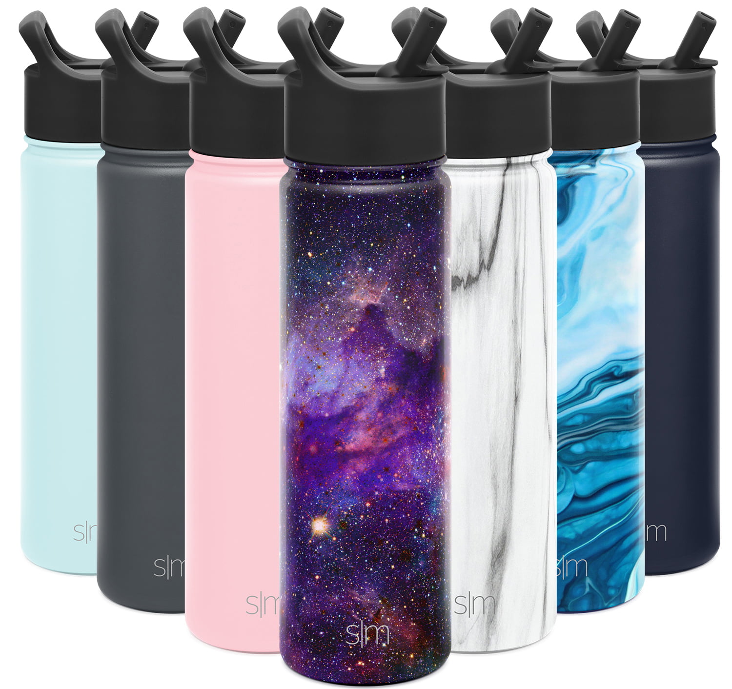 Simple Modern Insulated Water Bottle with Straw Lid Reusable Wide