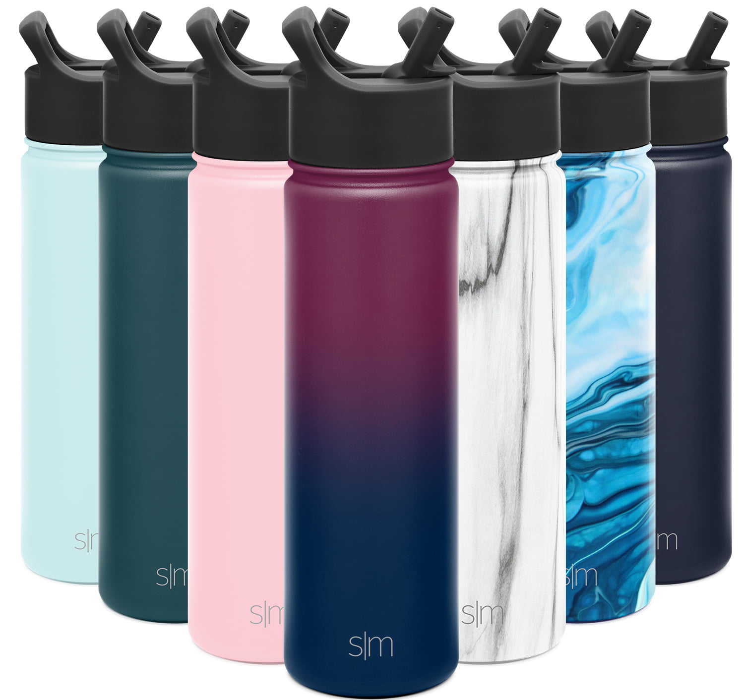 Simple Modern 18 Oz. Summit Water Bottle with Chug Lid and Protective Boot  - Hydro Vacuum Insulated Flask 18/8 Stainless Ombre: Wild berry 
