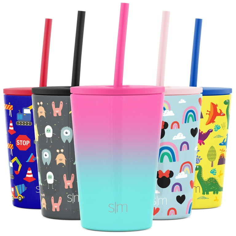 Simple Modern Kids Cup 12oz Classic Tumbler with Lid and Silicone Straw -  Vacuum Insulated Stainless Steel Cups For Toddlers Girls And Boys  Watermelon Splash 