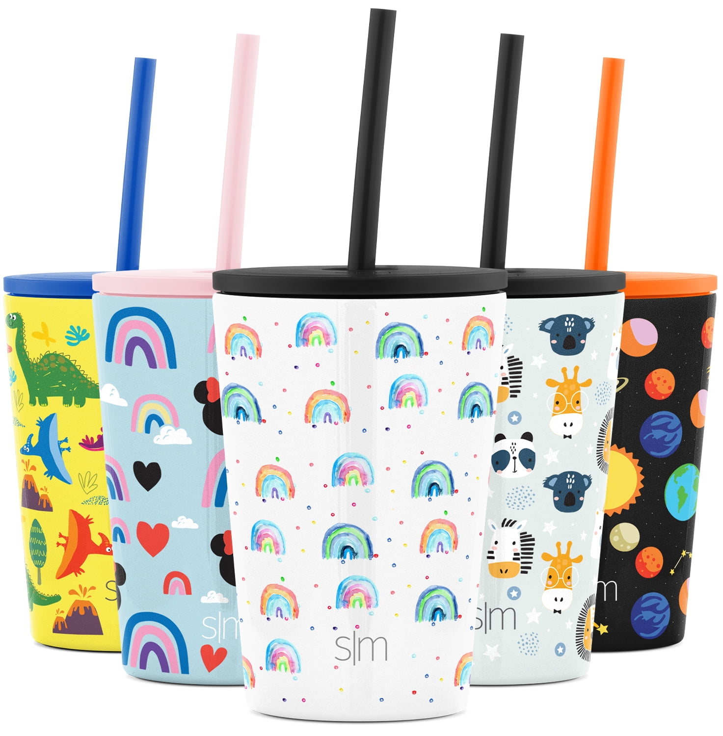 Simple Modern Kids Cup 12oz Classic Tumbler with Lid and Silicone Straw -  Vacuum Insulated Stainless Steel Cups For Toddlers Girls And Boys Rainbow  Dream 