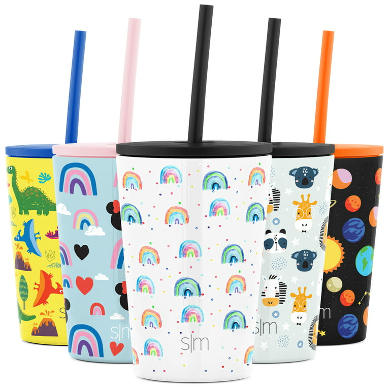 Simple Modern Kids Cup 12oz Classic Tumbler with Lid and Silicone Straw -  Vacuum Insulated Stainless Steel Cups For Toddlers Girls And Boys Rainbow  Dream 