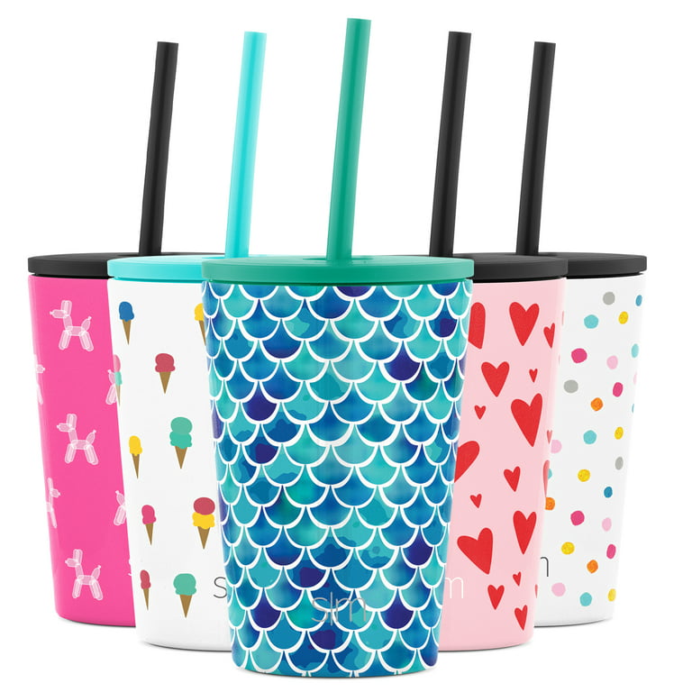 Simple Modern Kids Cup 12oz Classic Tumbler with Lid and Silicone Straw -  Vacuum Insulated Stainless Steel For Toddlers Girls Boys Mermaid 