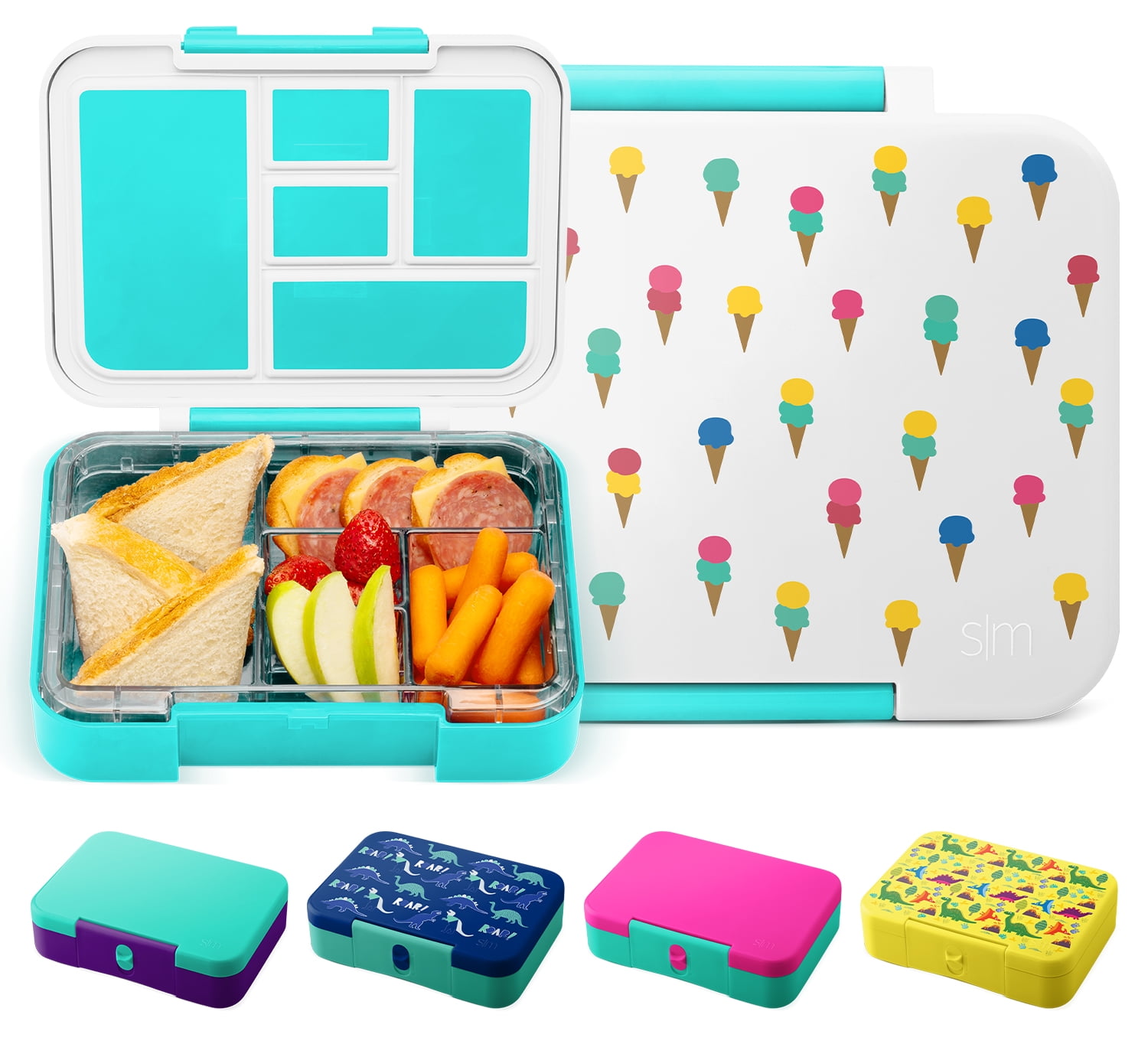 Simple Modern Porter Bento Lunch Box for Kids - Leakproof Divided Container  with 5 compartments for Toddlers, Men, and Women Pattern: Woodland Friends  