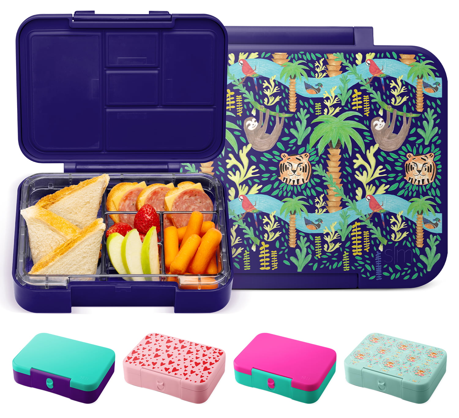 Simple Modern Porter Bento Lunch Box for Kids - Leakproof Divided Container  with 5 compartments for Toddlers, Men, and Women Pattern: Ladybug Garden 