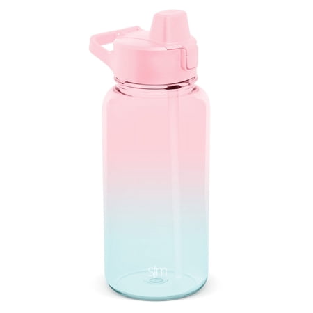 Simple Modern 32oz Water Bottle with Silicone Straw Lid & Motivational Measurement Markers | Reusable BPA-Free Tritan Plastic Lightweight Sports Bottles for Gym | Summit Collection | Sweet Taffy