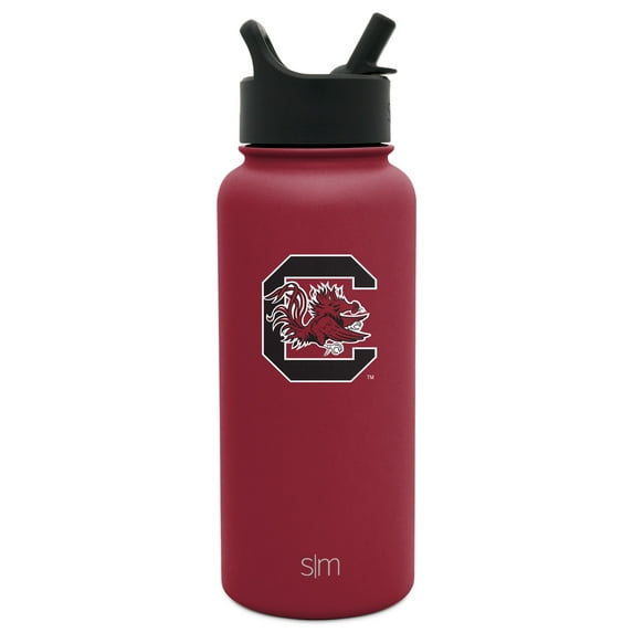 Simple Modern South Carolina Fighting Gamecocks 32 Oz. Summit Water Bottle with Straw Lid - Men's Women's Gift University NCAA College Vacuum Insulated Stainless Steel Travel Flask