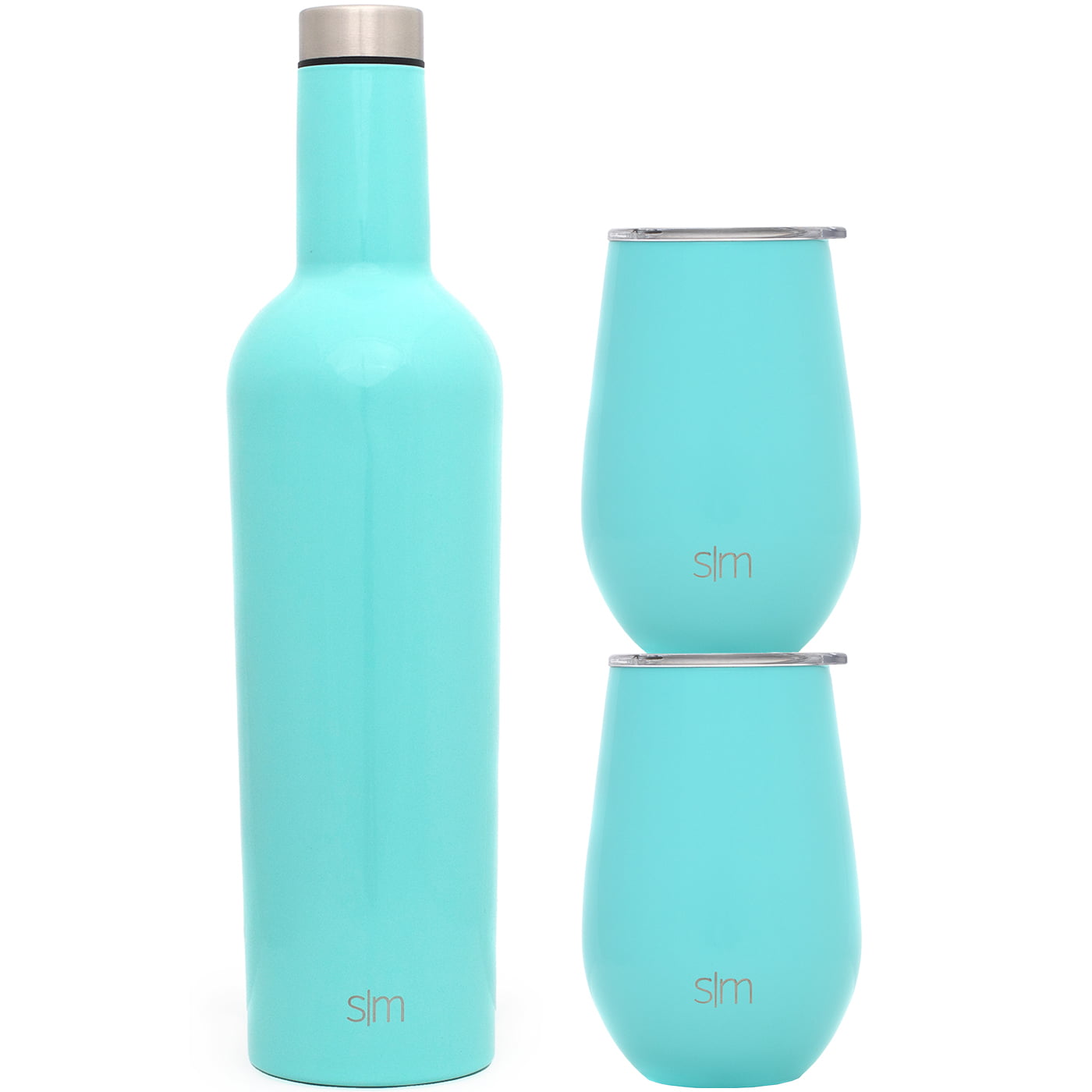 Simple Modern Spirit Wine Bottle 750 mL Stainless Steel Flask Wood Grain