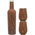 thumbnail image 1 of Simple Modern Spirit Wine Bundle - 2 12oz. Wine Tumbler Glasses with Lids & 1 Wine Bottle - Vacuum Insulated 18/8 Stainless Steel Pattern: Wood Grain, 1 of 4