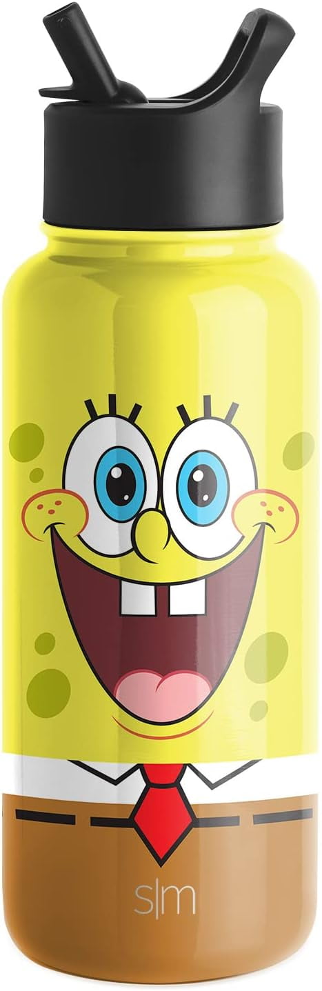 Simple Modern SpongeBob Water Bottle with Straw Lid Vacuum
