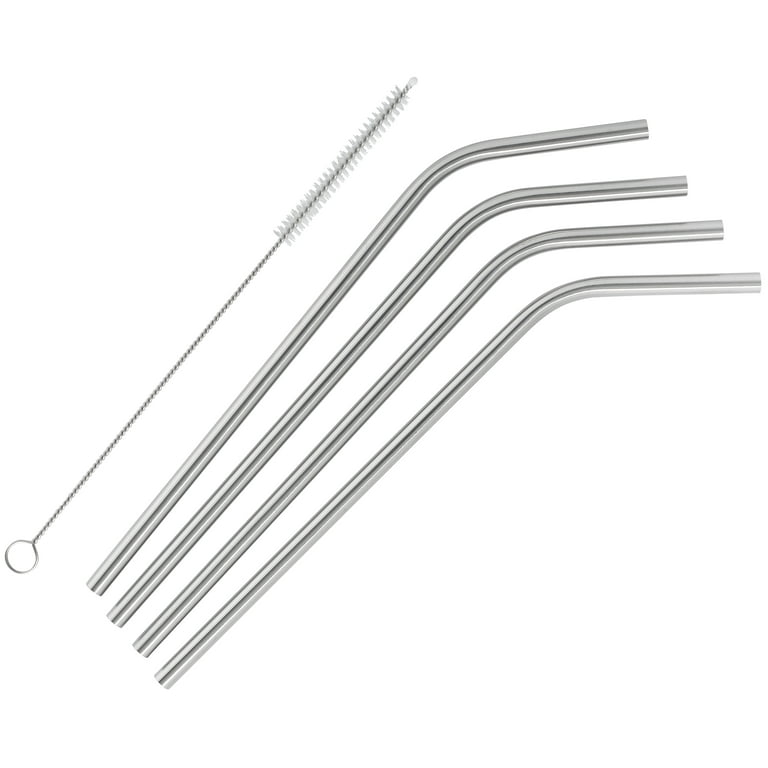 Simple Modern Stainless Steel Straws - 4 Pack with Cleaning Brush