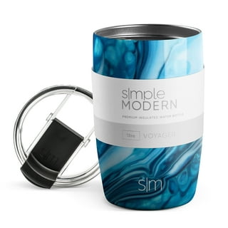 Simple Modern 20 Fluid Ounces Voyager Insulated Stainless Steel Tumbler  with Straw - Gold Marble 