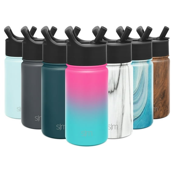 Simple Modern Summit 14 oz Ombre and Sorbet Insulated Stainless Steel Water Bottle with Straw and Wide Mouth Lid